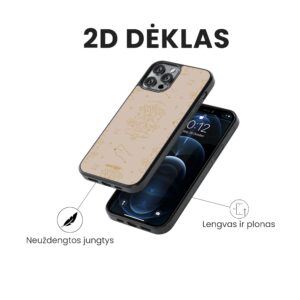 Hopcover iPhone telefono deklas su zodiaku dvyniai smelio spalvos