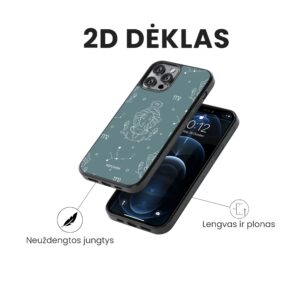 Hopcover iPhone telefono deklas su zodiaku mergele melynos spalvos