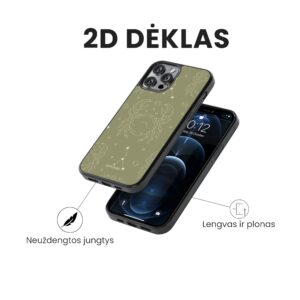 Hopcover iPhone telefono deklas su zodiaku vezys zalios spalvos