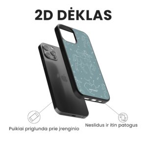 Hopcover iPhone telefono deklas su zodiaku saulys melynos spalvos