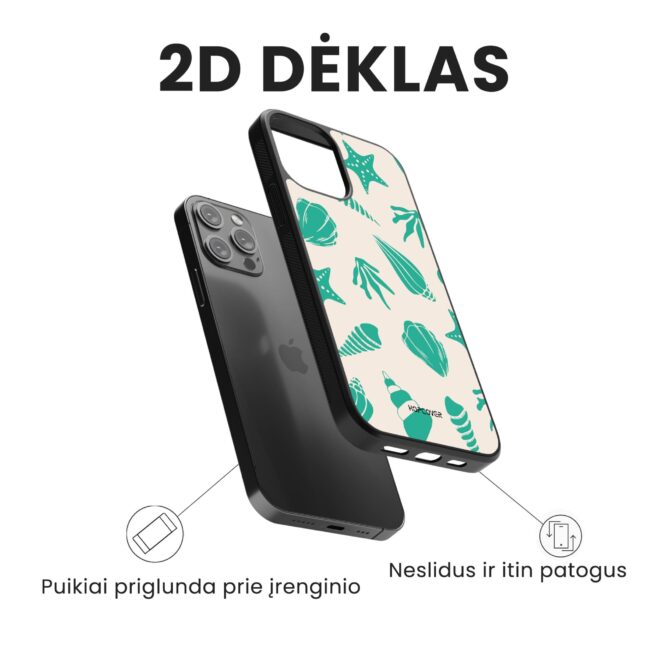 Hopcover iPhone telefono dekliukas zalios spalvos su vandenynu