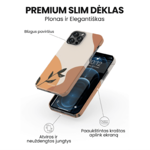 Hopcover iPhone telefono dekliukas rudos spalvos printas