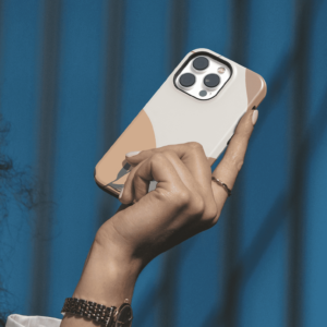 Hopcover iPhone telefono dekliukas rudos spalvos printas