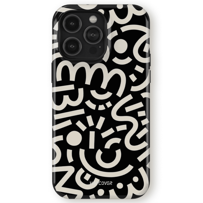 Hopcover iPhone telefono dekliukas juodos baltos spalvos printas