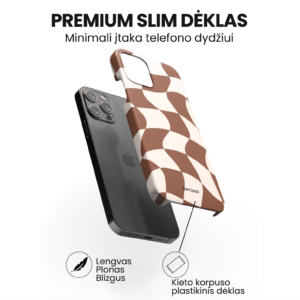 Hopcover iPhone telefono dekliukas rudos spalvos languotas printas
