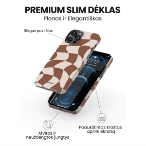 Hopcover iPhone telefono dekliukas rudos spalvos languotas printas