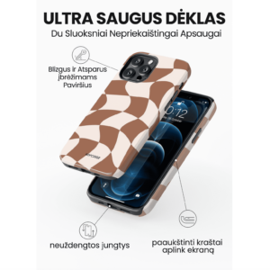 Hopcover iPhone telefono dekliukas rudos spalvos languotas printas