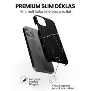 Hopcover iPhone telefono dekliukas juodos spalvos vyriskas marmuras