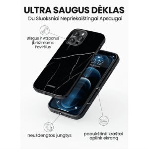 Hopcover iPhone telefono dekliukas juodos spalvos vyriskas marmuras