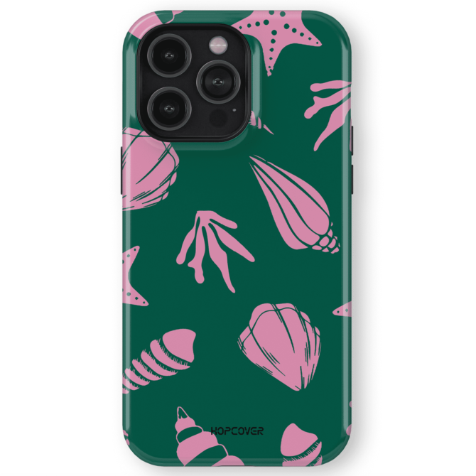 Hopcover iPhone telefono dekliukas zalios spalvos su juros gyvunu simboliais