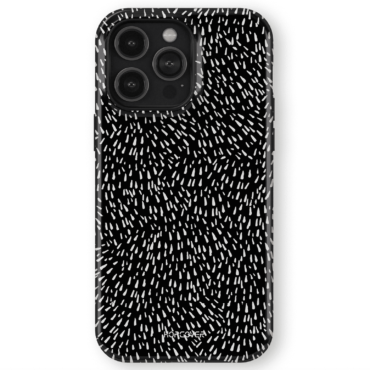 Hopcover iPhone telefono dekliukas juodos spalvos su baltais taskais