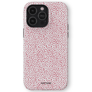 Hopcover iPhone telefono dekliukas baltas su raudonais taskais