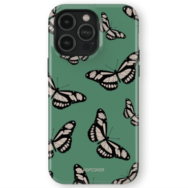 Hopcover iPhone telefono dekliukas zalios spalvos su drugeliais