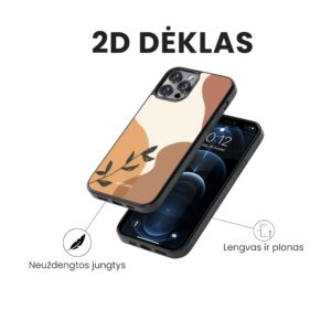 Hopcover iPhone telefono dekliukas rudos spalvos printas