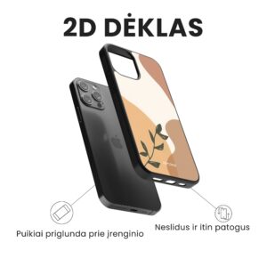 Hopcover iPhone telefono dekliukas rudos spalvos printas