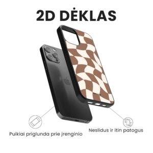 Hopcover iPhone telefono dekliukas rudos spalvos languotas printas
