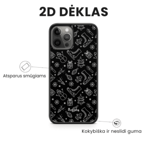 Hopcover iPhone telefono dekliukas kaledinis juodos spalvos