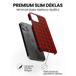 Hopcover iPhone telefono dekliukas kaledinis sventinis raudonos spalvos