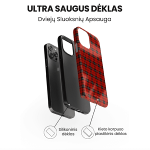 Hopcover iPhone telefono dekliukas kaledinis sventinis raudonos spalvos