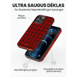 Hopcover iPhone telefono dekliukas kaledinis sventinis raudonos spalvos