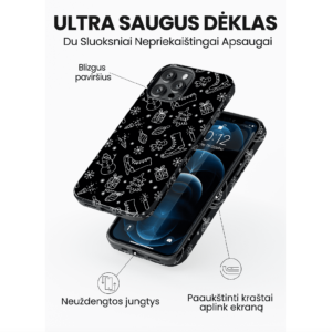 Hopcover iPhone telefono dekliukas kaledinis juodos spalvos