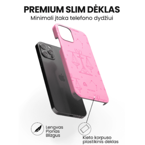 Hopcover iPhone telefono deklas su zodiaku svarstykles rozines spalvos