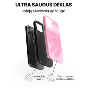 Hopcover iPhone telefono deklas su zodiaku zuvys rozines spalvos