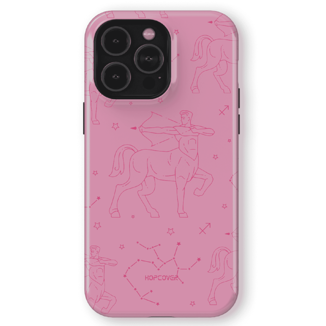 Hopcover iPhone telefono deklas su zodiaku saulys rozines spalvos