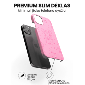 Hopcover iPhone telefono deklas su zodiaku tauras rozines spalvos