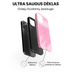 Hopcover iPhone telefono deklas su zodiaku tauras rozines spalvos