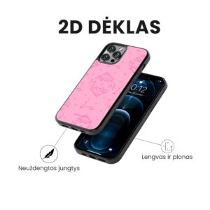Hopcover iPhone telefono deklas su zodiaku zuvys rozines spalvos