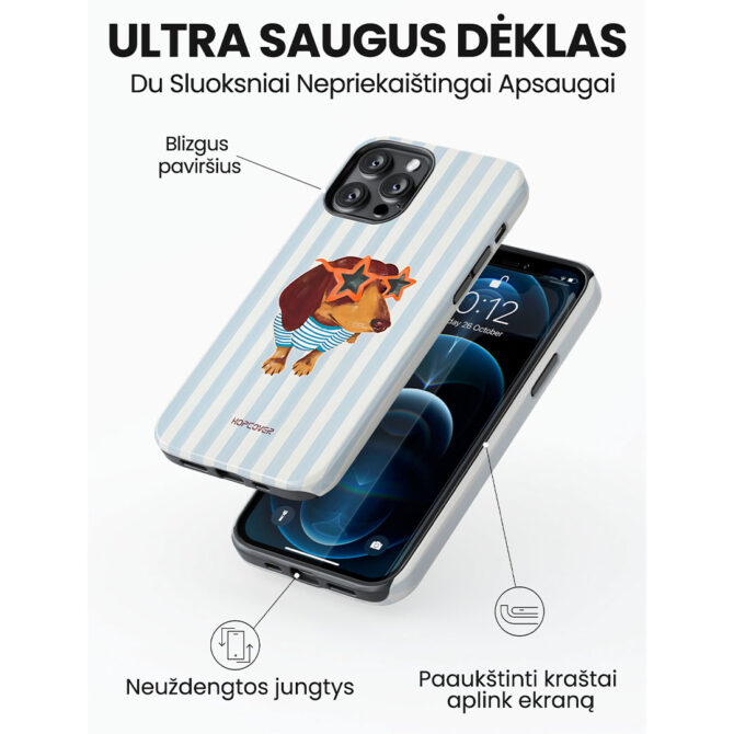 Hopcover iPhone telefono deklas Samsung dekliukas