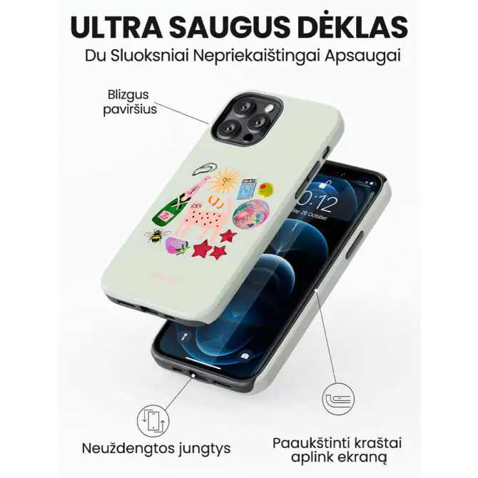 Hopcover iPhone telefono deklas Samsung dekliukas